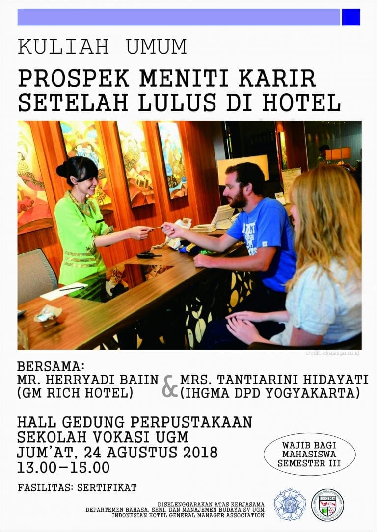 Kuliah Umum “Prospek Meniti Karir Setelah Lulus di Hotel”