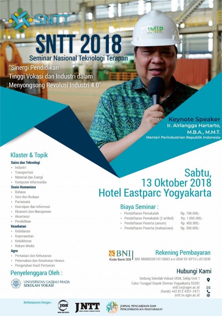 SNTT 2018 “Sinergi Pendidikan Tinggi Vokasi dan Industri dalam Menyongsong Revolusi Industri 4.0”
