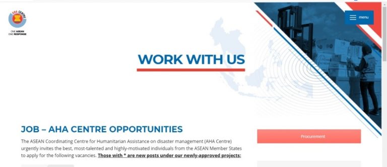 INTERNSHIP JOB – AHA CENTRE OPPORTUNITIES