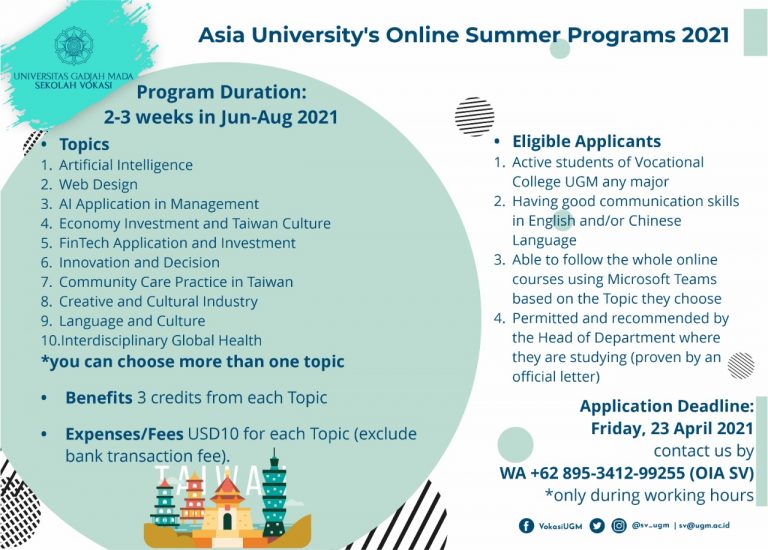 Asia University’s Online Summer Programs 2021