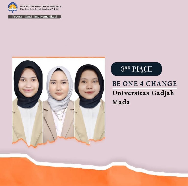Mahasiswi S.Tr. Bahasa Inggris SV UGM  Juara 3 Lomba The Prime Universitas Atma Jaya Yogyakarta