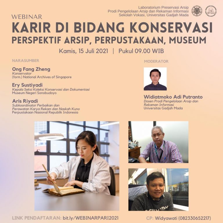 Webinar “Karir Di Bidang Konservasi Perspektif Arsip, Perpustakaan, Museum”