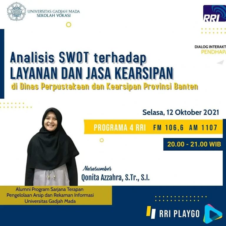 Dialog interaktif Pendhapa RRI Menghadirkan Qonita Azzahra, alumnus Alih Program D4 PARI