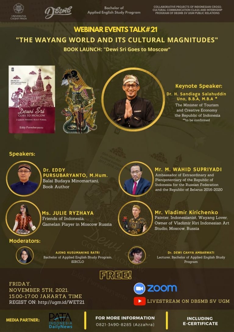 Webinar Events Talk#21 THE WAYANG WORLD AND ITS CULTURAL MAGNITUDES