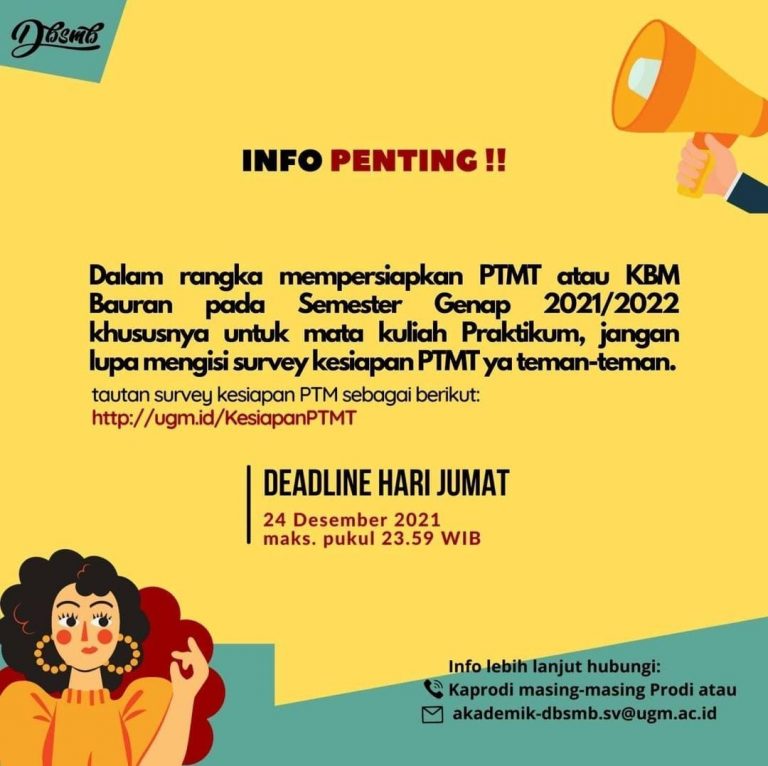 Info Penting dalam rangka persiapan PTMT semester Genap 2021/2022