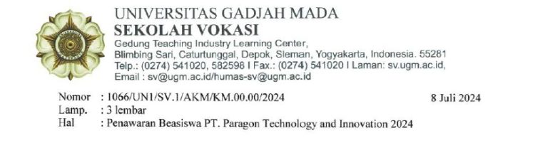 Penawaran Beasiswa PT Paragon Technology and Innovation 2024