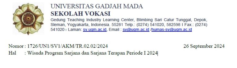 Wisuda Program Sarjana dan Sarjana Terapan Periode I 2024