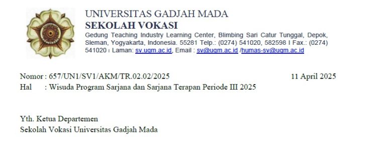 Wisuda Program Sarjana dan Sarjana Terapan Periode III 2025