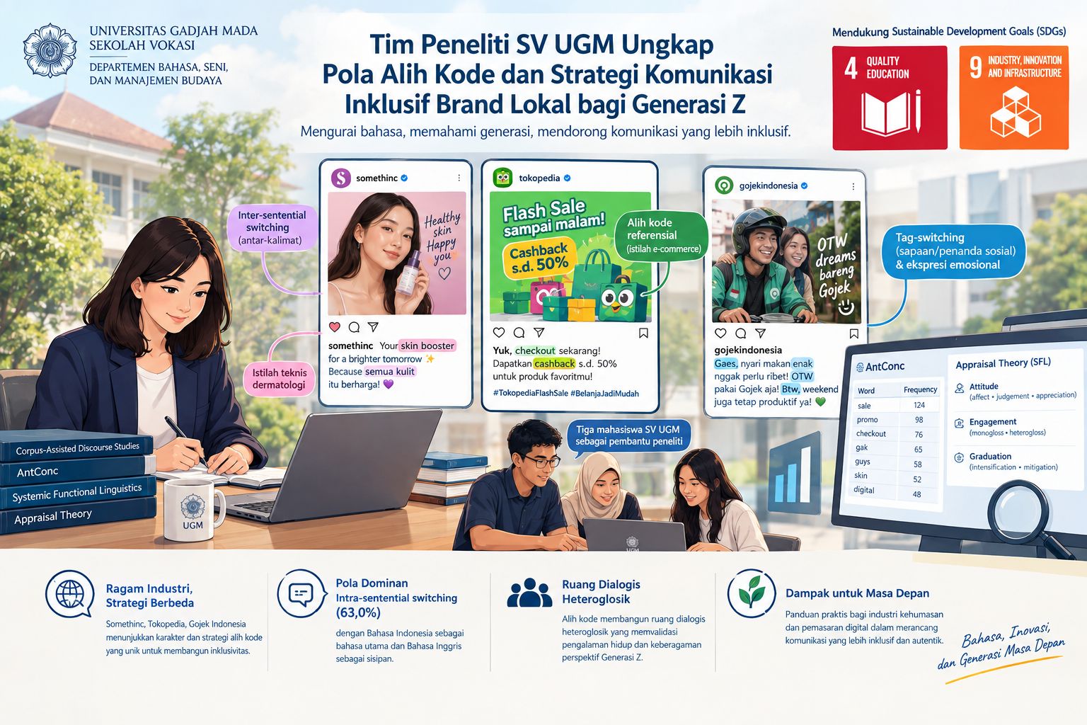 Tim Peneliti SV UGM Ungkap Pola Alih Kode dan  Strategi Komunikasi Inklusif Brand Lokal bagi Generasi Z